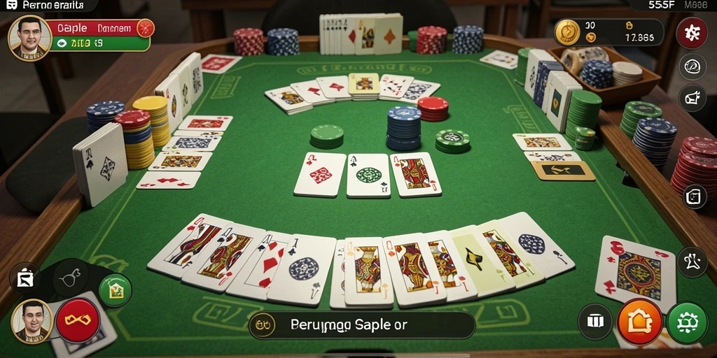 Tampilan gameplay seru dari permainan Gaple 555F.