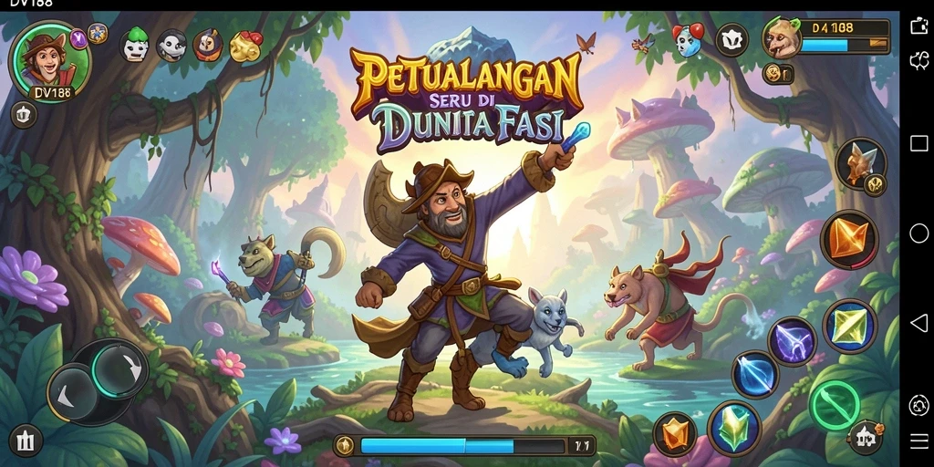 Tangkapan layar gameplay DV188 dengan aksi petualangan yang mendebarkan.