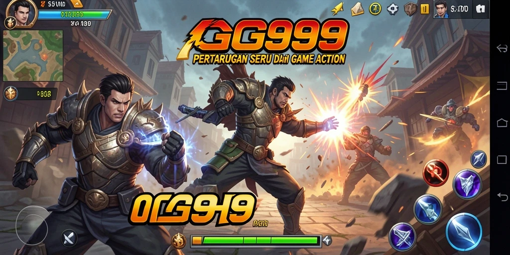 Tampilan gameplay GG999 yang intens dan penuh aksi.