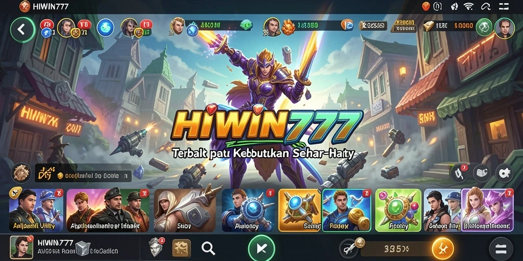Tampilan antarmuka pengguna aplikasi Utility HIWIN777 yang intuitif dan menarik.
