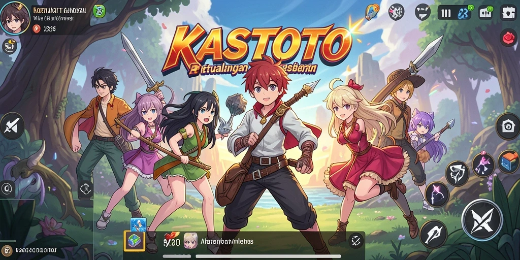 Tampilan gameplay KASTOTO yang menarik dan penuh warna.