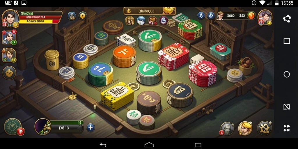 Screenshot gameplay ME355 menampilkan keseruan permainan QiuQiu.