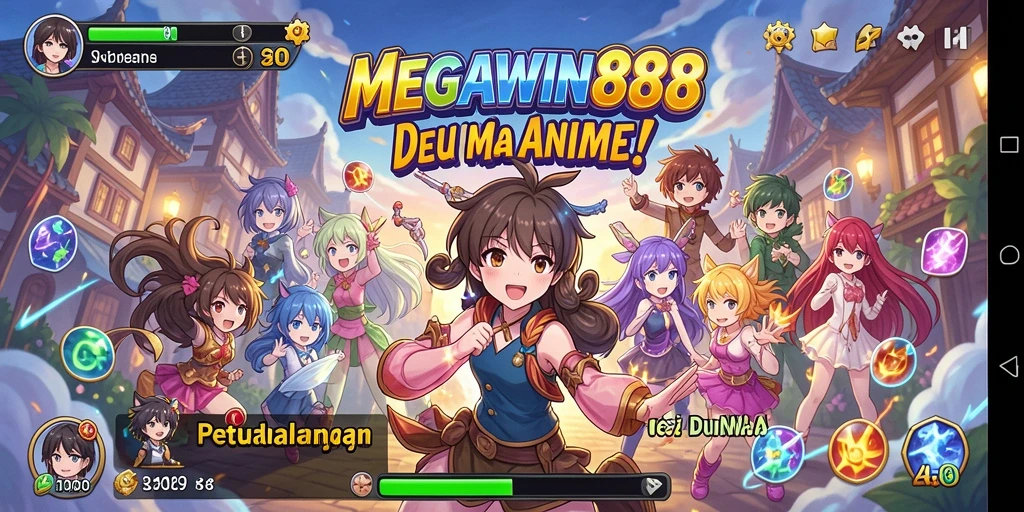 Tampilan menarik dari gameplay MEGAWIN888 yang penuh warna.