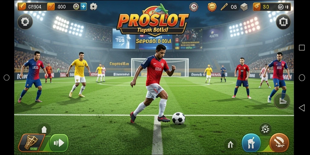 Tampilan grafik realistis dalam permainan sepak bola PROSLOT.