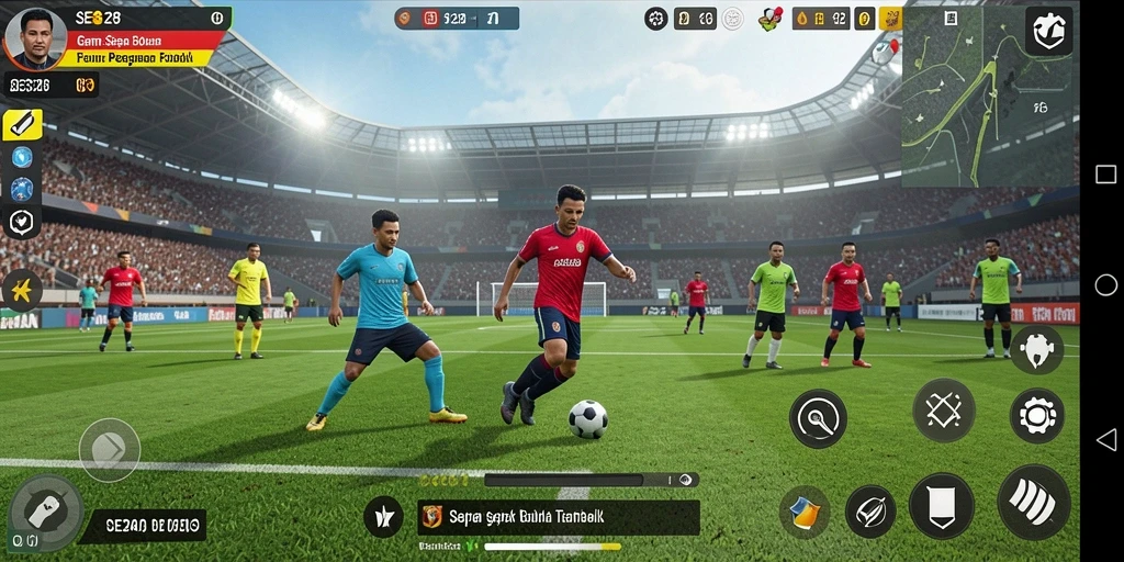 Tampilan gameplay SE328 yang mendebarkan dalam aksi sepak bola.