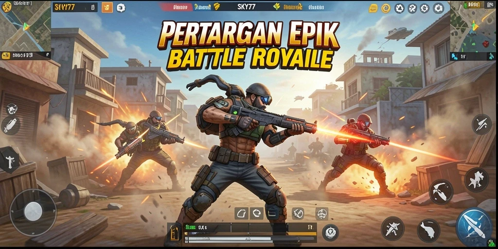 Gameplay seru di SKY77 dengan pertempuran Battle Royale yang mendebarkan.