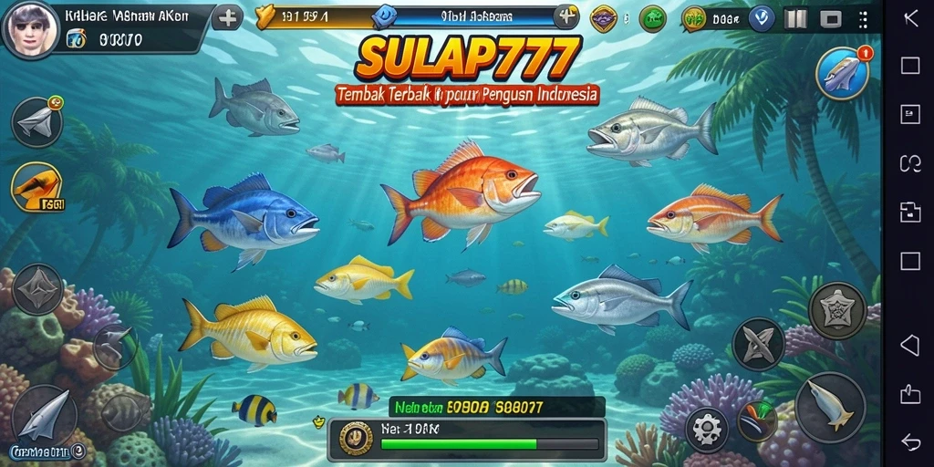 Screenshot gameplay SULAP777 menampilkan aksi seru menembak ikan.