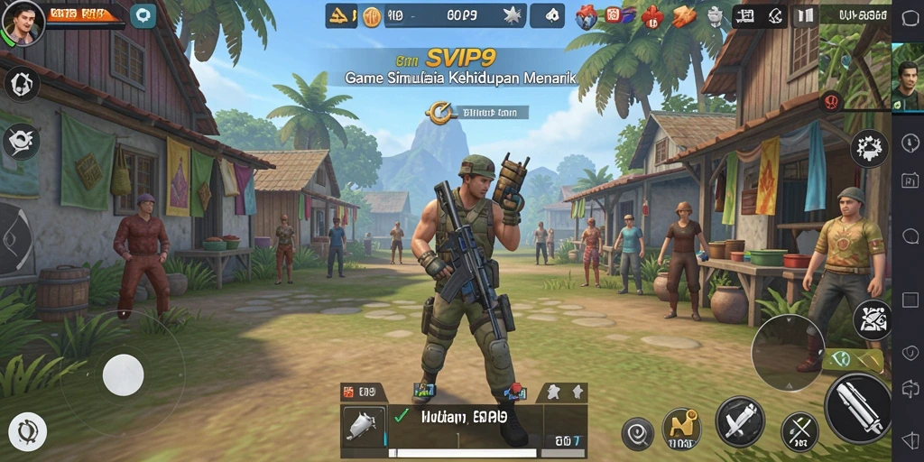Tampilan gameplay menarik dari SVIP9 yang menunjukkan interaksi sosial.