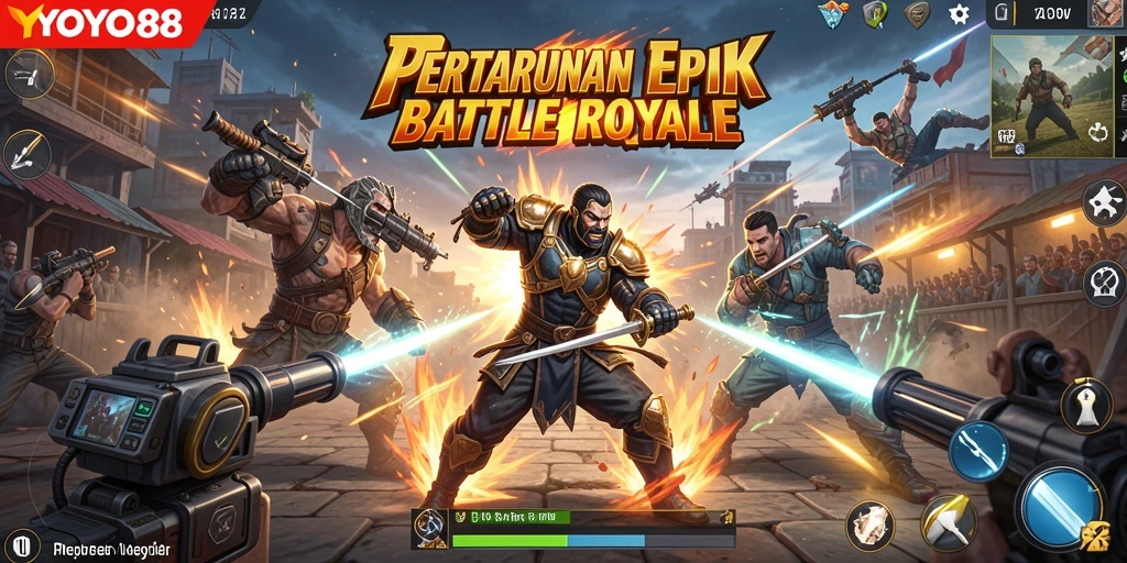 Gameplay intens Battle Royale dari YOYO88 yang penuh aksi.